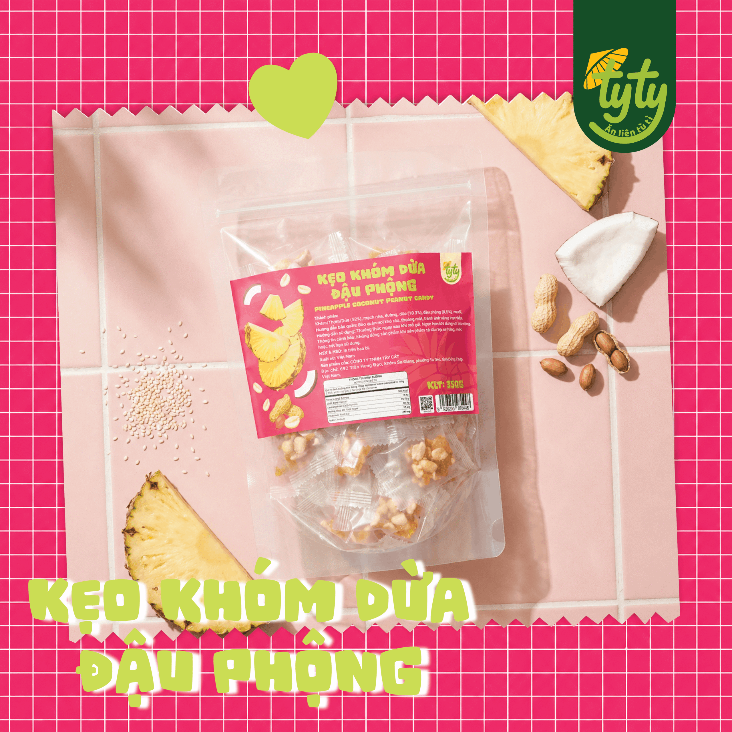 Pineapple Coconut Peanut Candy